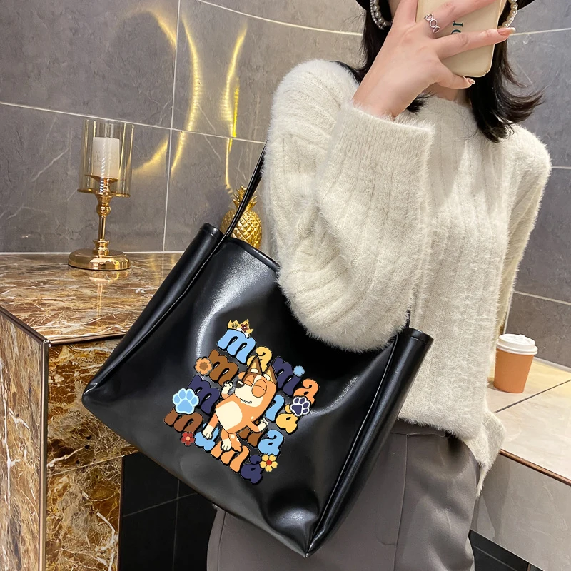 Bluey for Women's Handbag Shoulder Case Bingo Chilli Cartoon Vogue Female Office Crossbody Tote Bag Travel Purse Girl Gift