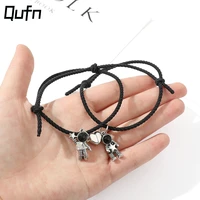 fashion magnetic couple bracelets for lovers astronaut pendant women men adjustable bracelet love anniversary jewelry gift