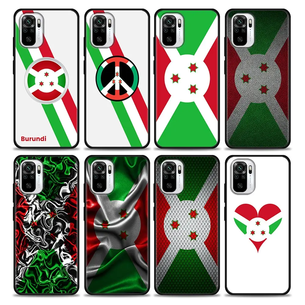 

Burundi Flag Map Hand Ensign Silicone Phone Case for Xiaomi Poco M3 M4 Pro Soft TPU Cover For Redmi Note 9S 9 Pro 10 S 8 7 Case