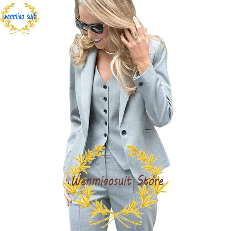 Women's Pants Set Formal 3 Piece Jackets Pants Vests Fashion Office Workwear Slim Fit Blazers Mom Clothes костюм женский