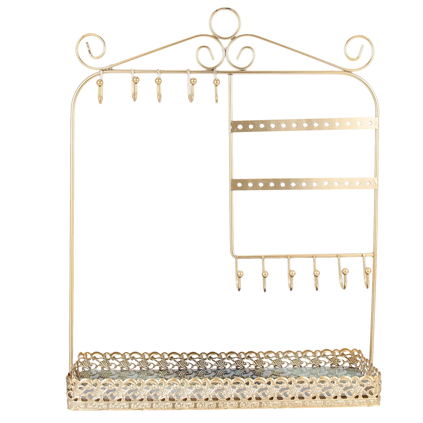 

Jewelry Stand Holder Earring Organizer Display Rack Necklace Hanger Earrings Tree Storage Hanging Ring Diaplay Stud Dish Metal