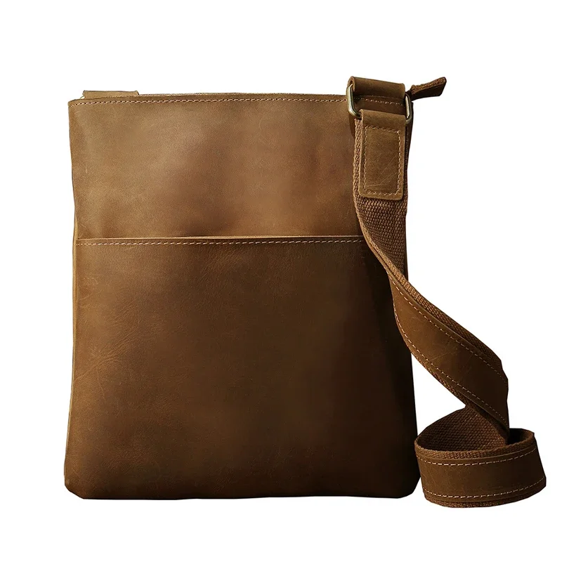 Мужская сумка через плечо из натуральной