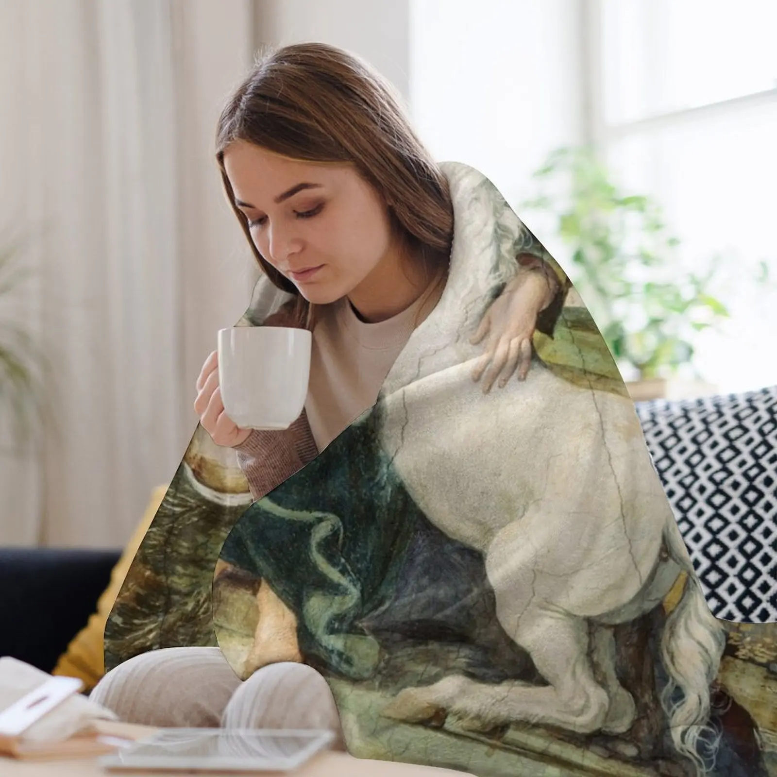 THE MAIDEN AND UNICORN IN LANDSCAPE Плед Постельное белье Детские одеяла