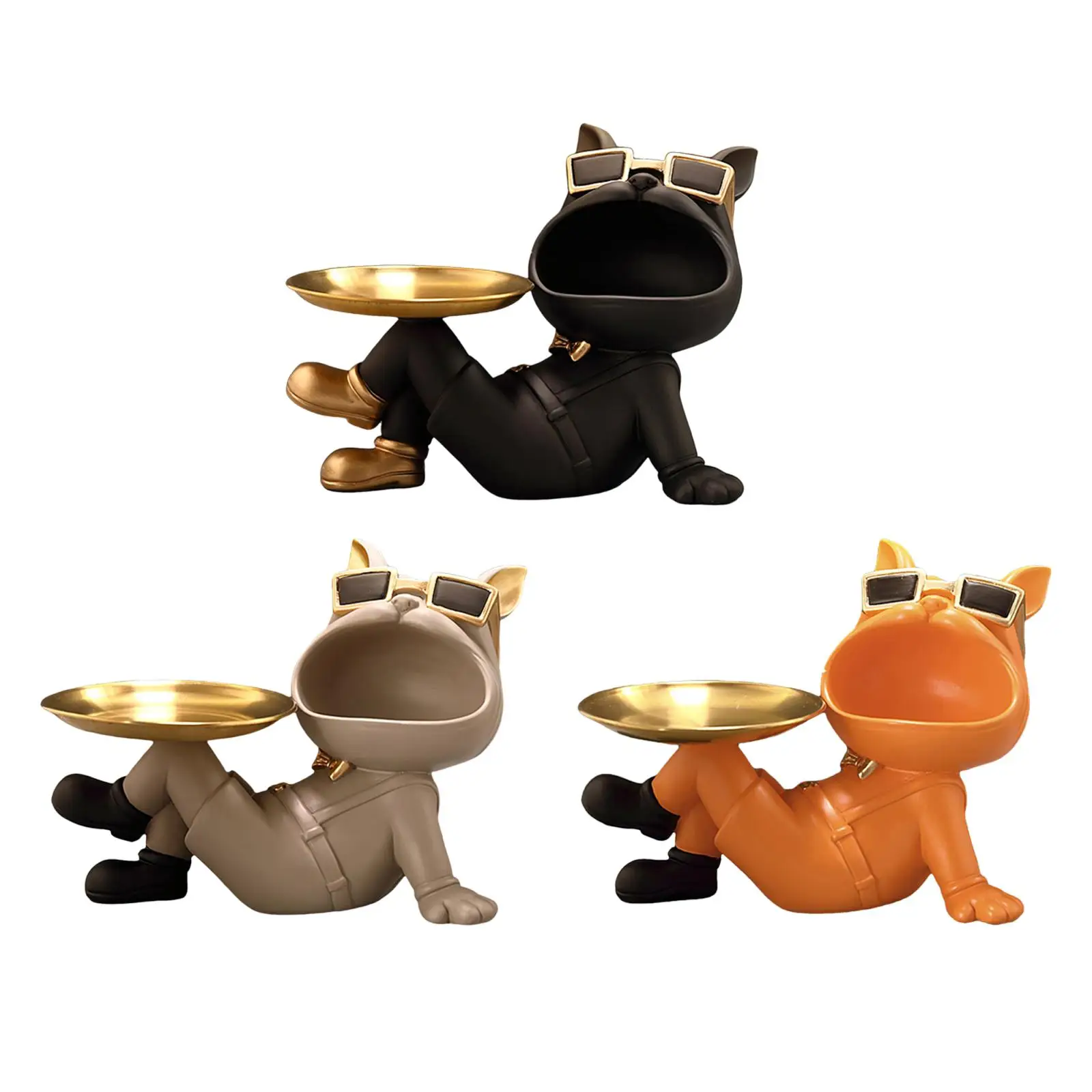 

Dog Storage Tray Statue Organizer Collectible Sculpture Table Decoration