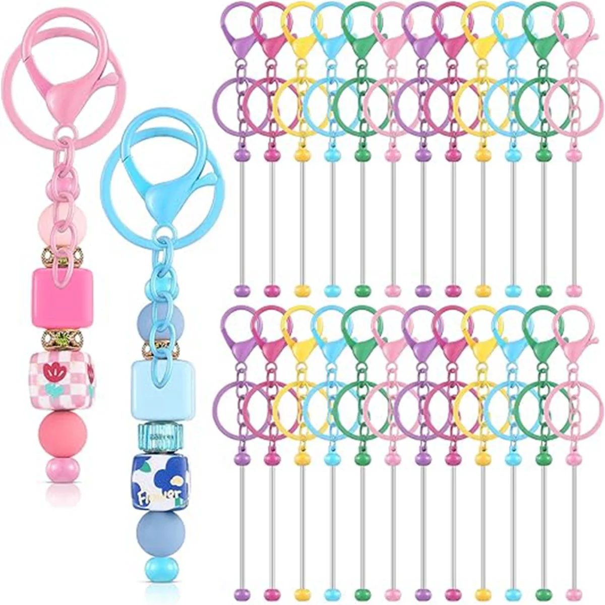 24 шт. брелки из бисера объемные бусины пустые сделай сам металлические для