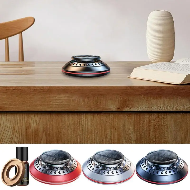 

Solar Car Air Freshener Rotating Aromatherapy Perfume Diffuser Automotive Alloy Portable Fragrance Car Interior Accessories