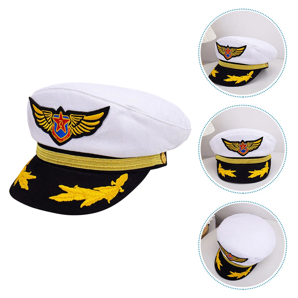 

Hat Captain Hats Kids Sailor Cap Costume Captains Party Navy Boat Yacht Boating Admiral Ship Accessories Pirate Men Cosplay
