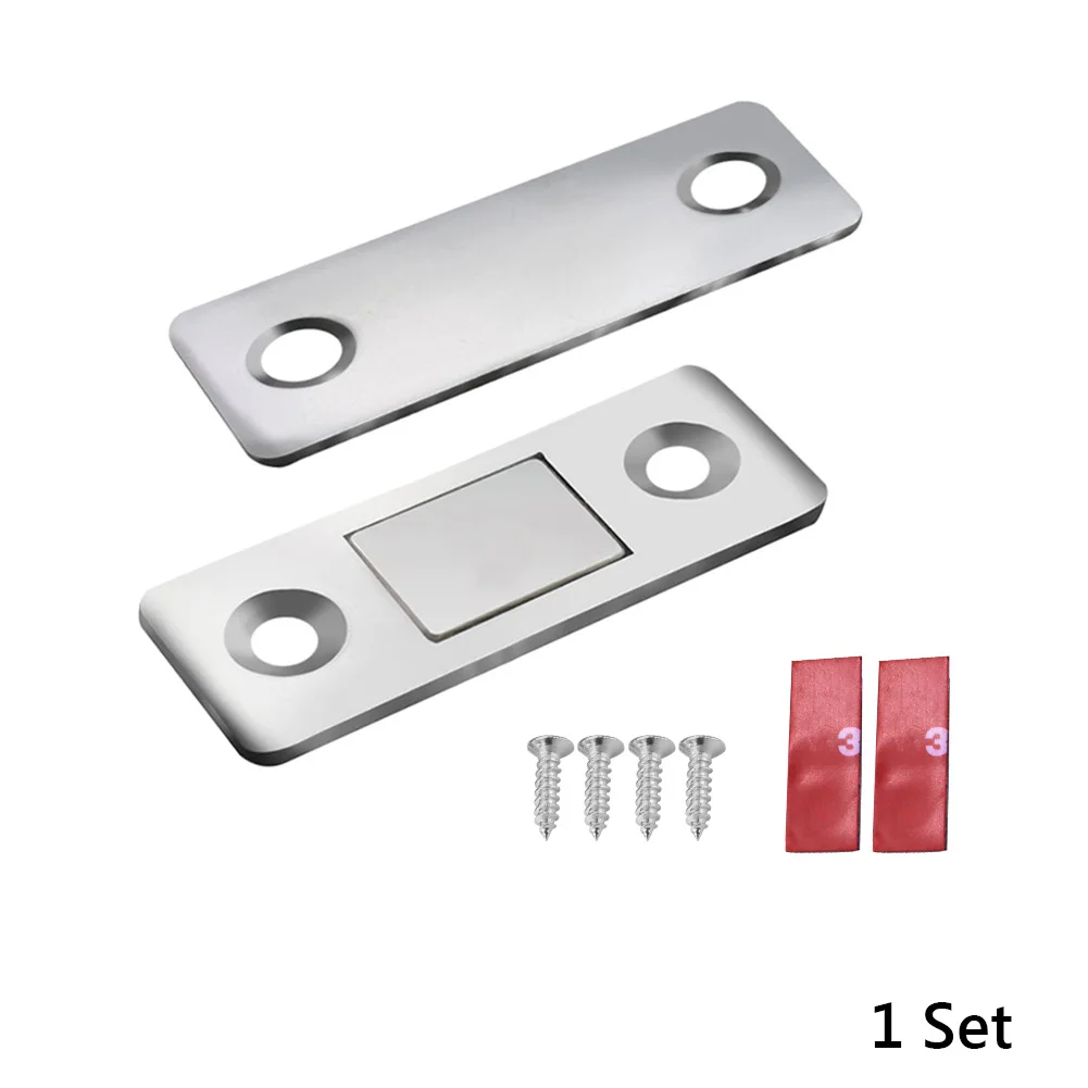 

2pcs/Set Strong Door Closer Magnetic Cabinet Catch Latch Cupboard Ultra Thin Closures Furniture Cupboard with Screws Ultra Thin