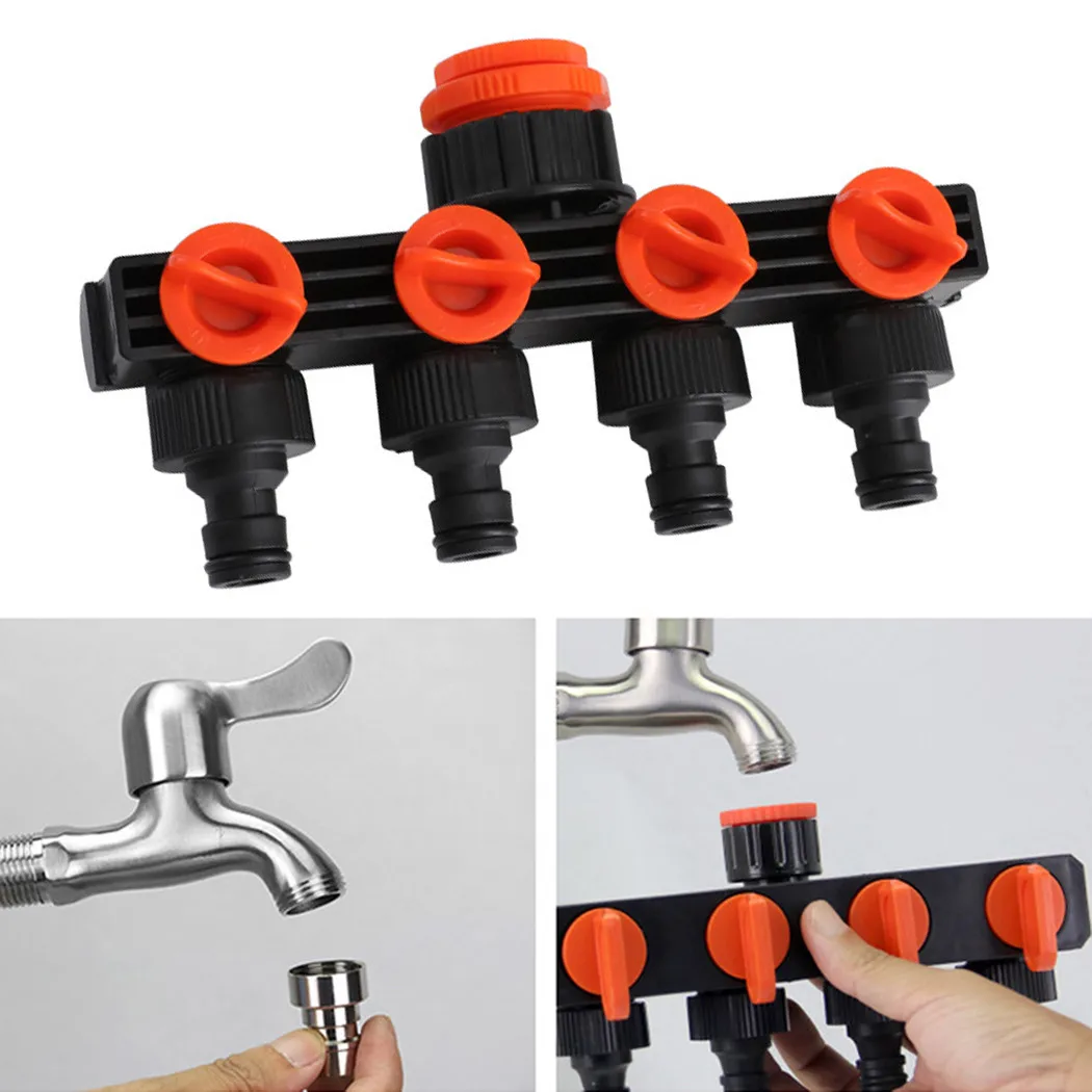 

3/4\\\\\\\" 4 Way Tap Connector Water Splitte Garden Manifold Hose Pipe Splitter Adapter For Outdoor Tap And Faucet
