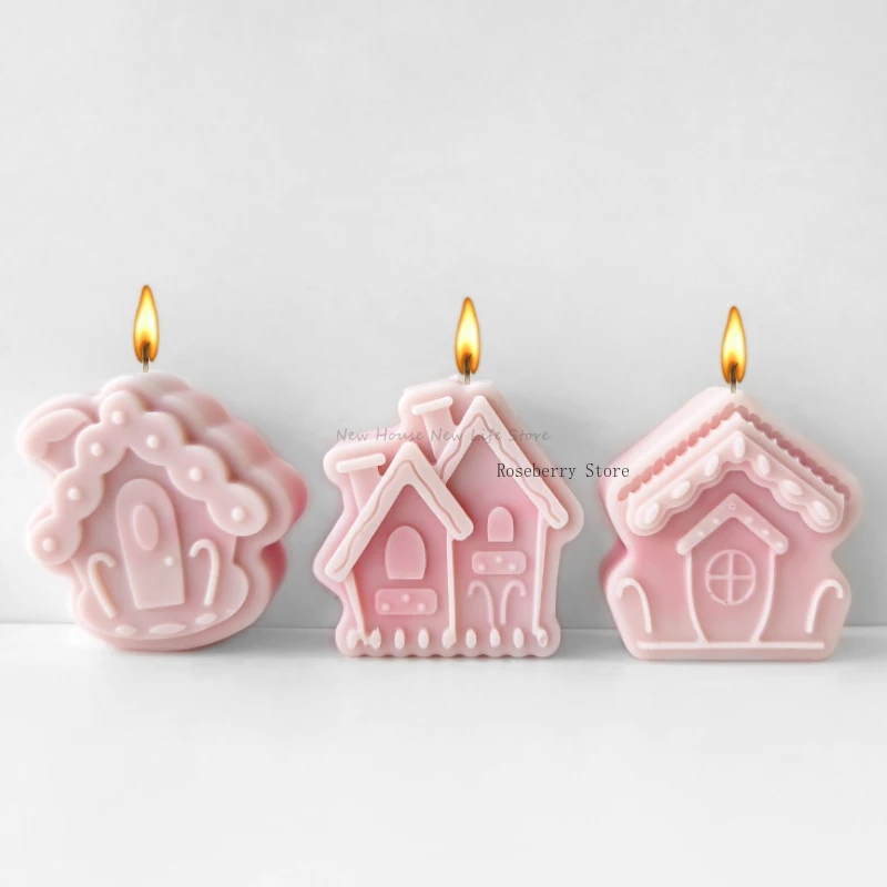

Набор силиконовых 3d-форм в виде свечей, абстрактный домик «сделай сам» для самостоятельного изготовления пластырей для ароматерапии, домашний декор, рождественские подарки