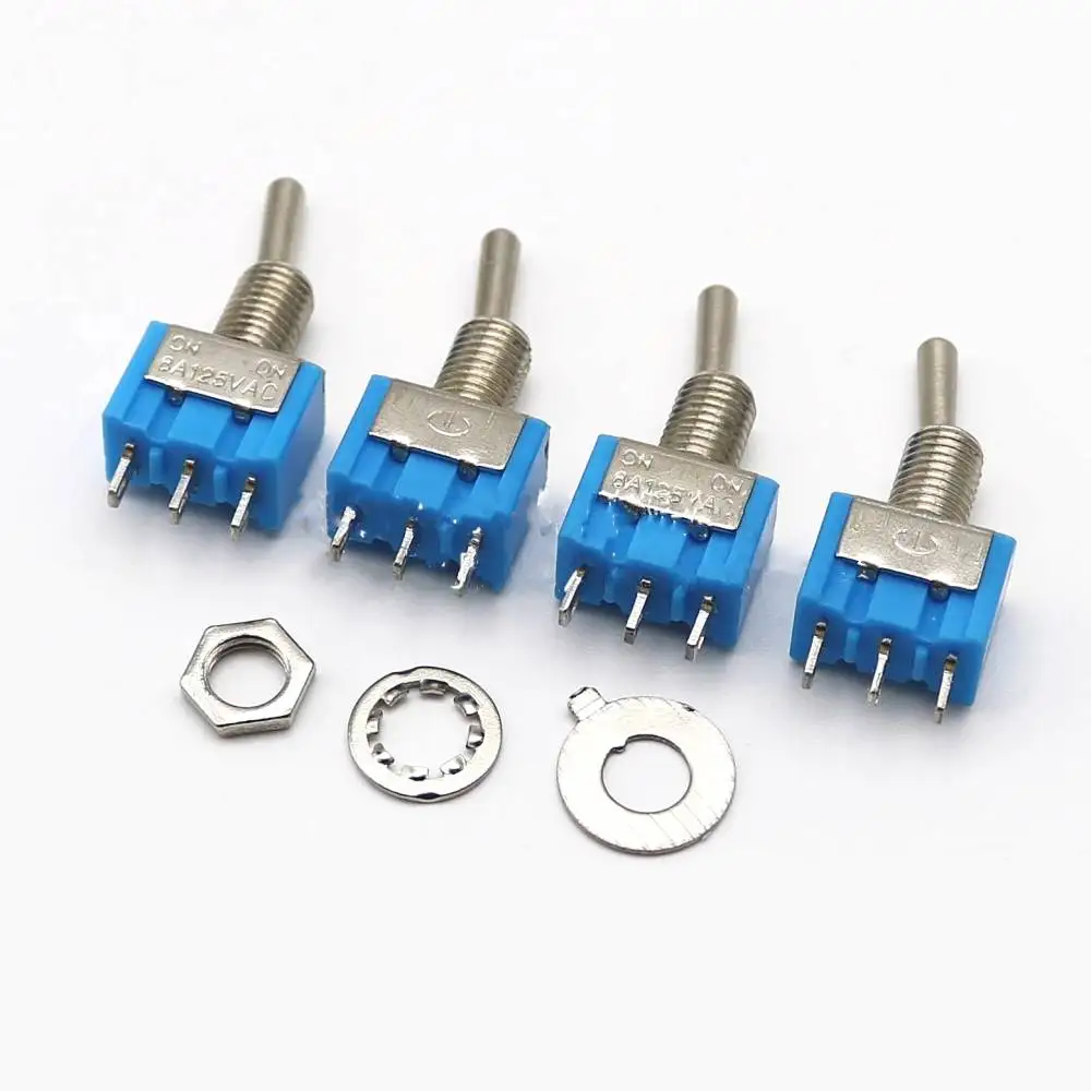 50 шт. миниатюрный рычаг переключения однополюсный двойной бросок ВКЛ./вкл. 120VAC 6A