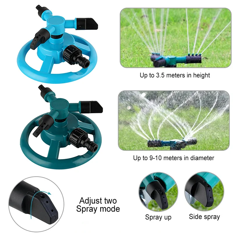 360 Degree Automatic Rotating Garden Lawn Sprinkler Quick Watering Nozzle Large Area Covering Sprinkler Irrigation Supplies