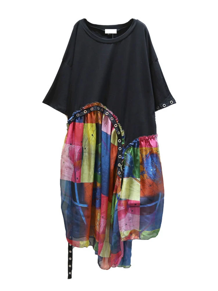 Женское платье в стиле пэчворк XITAO летнее шифоновое большого размера западном
