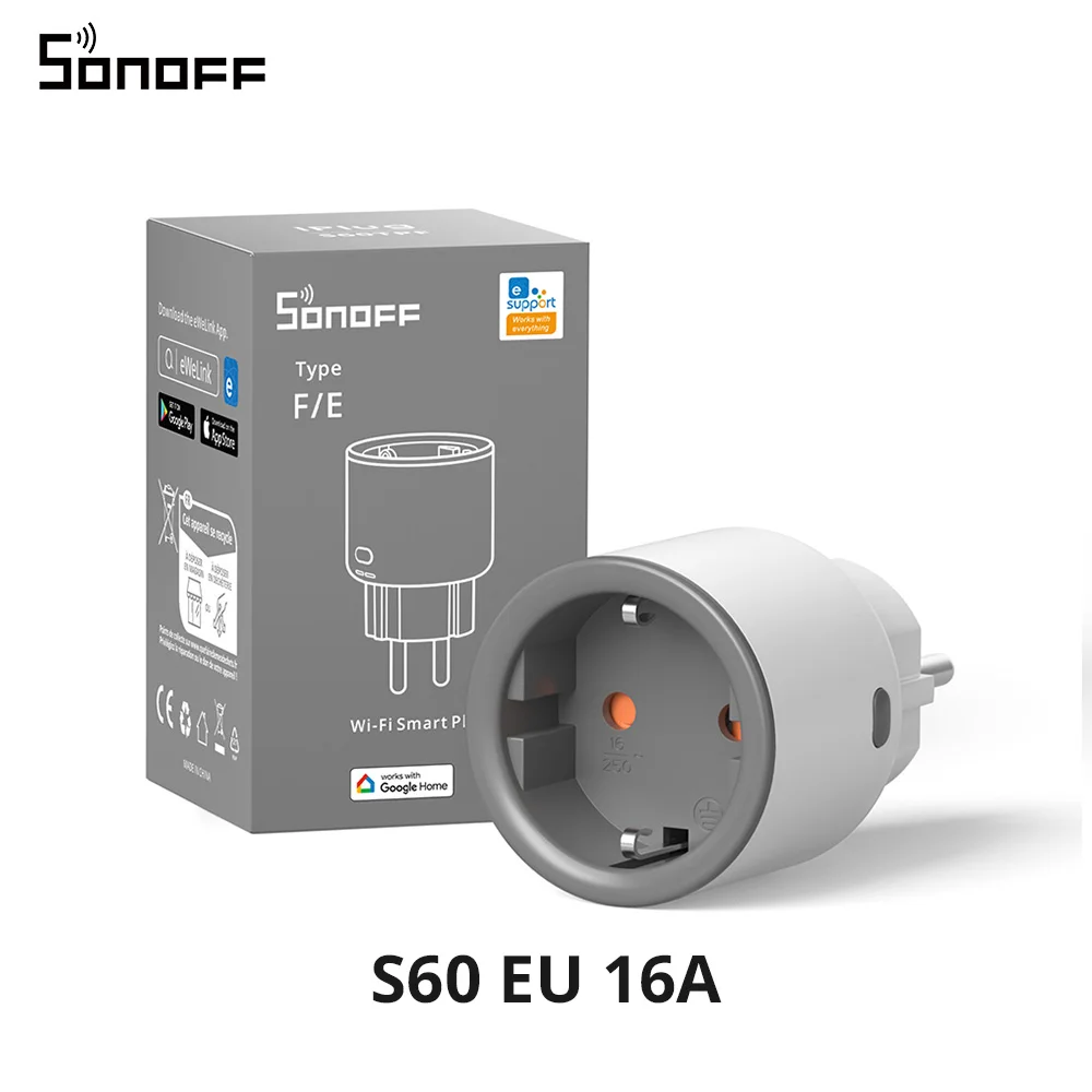 

SONOFF S60 EU/UK Wi-Fi умная розетка