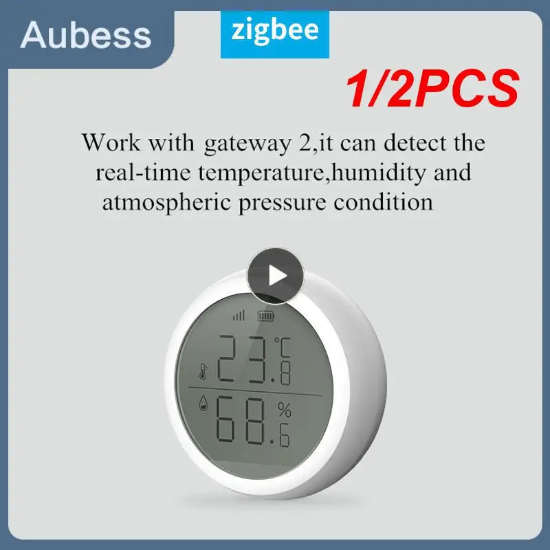 

Датчик температуры и влажности Tuya Smart ZigBee, анализатор влажности в помещении с управлением через приложение, работает с ZigBee, 1/2 шт.