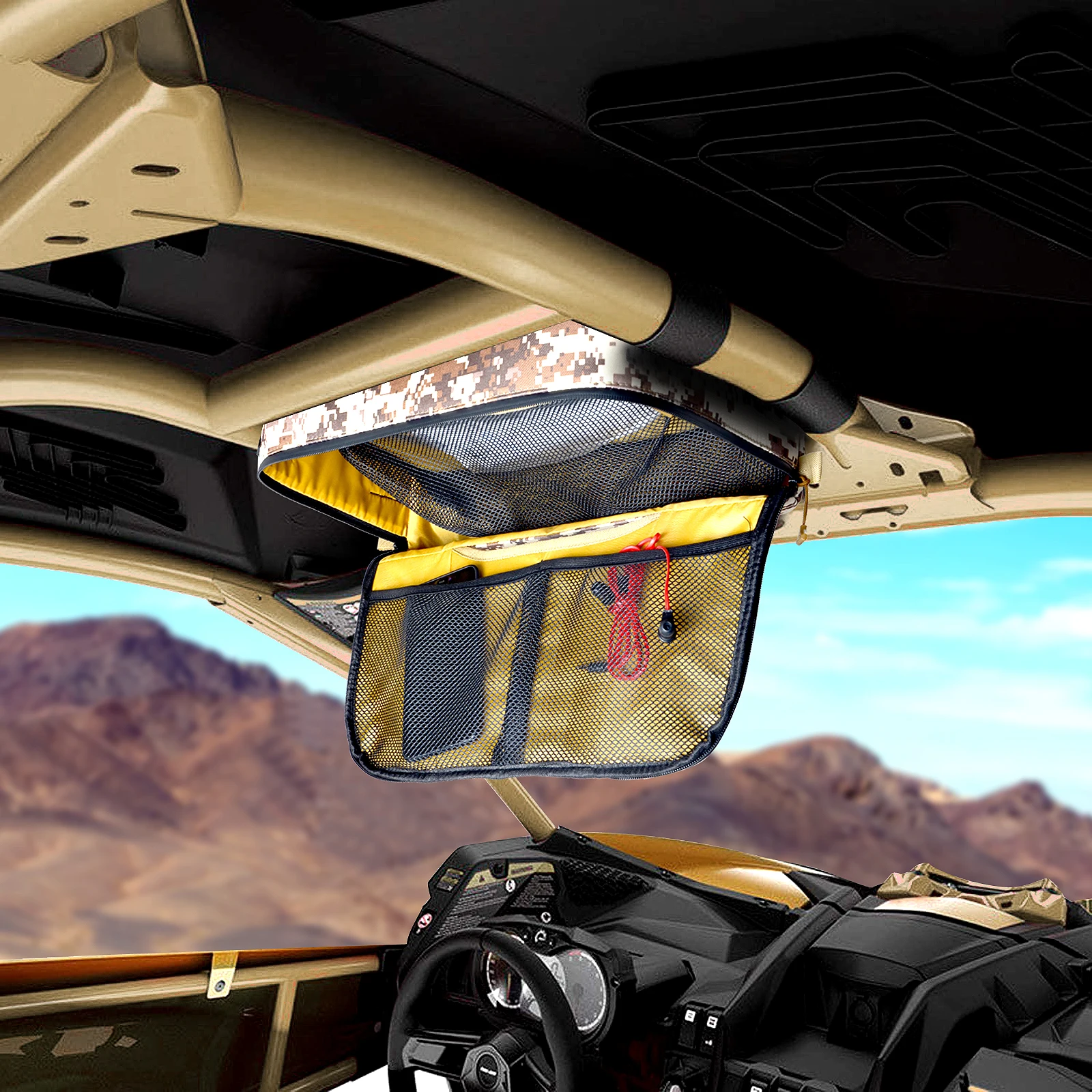 

4 Color Maverick X3 Accessories 10 L Overhead Roof Tent Bag Over Head Roof Car Organizer for UTV Can Am Maverick X3 MAX