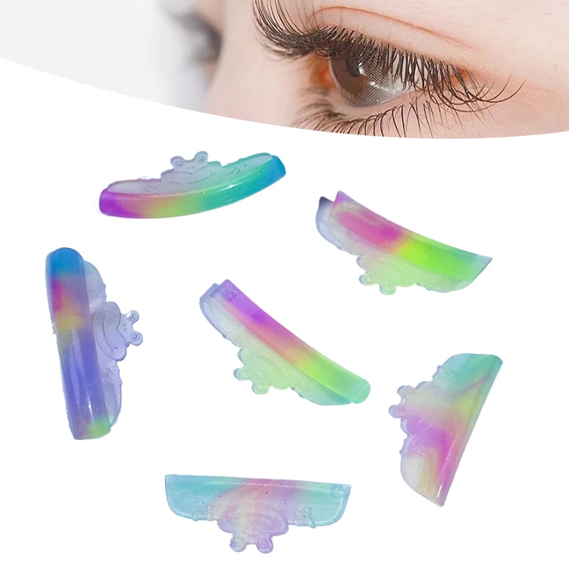 6 пар силиконовых подушечек для завивки ресниц в форме лягушки липкие стержни щит