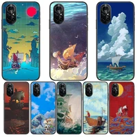 merry one piece ship clear phone case for huawei honor 20 10 9 8a 7 5t x pro lite 5g black etui coque hoesjes comic fash desig