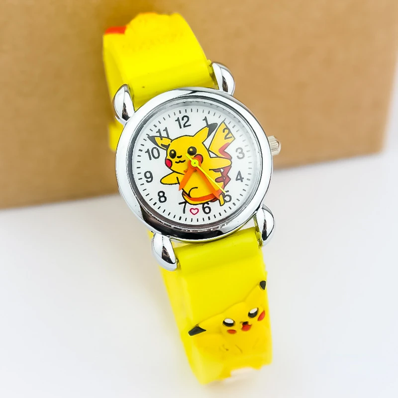 Купи Pokemon Children's Watch Anime Character Pikachu Kids Silicone Watch Bracelet Cartoon Quartz Electronic Watch Birthday Toys Gift за 128 рублей в магазине AliExpress