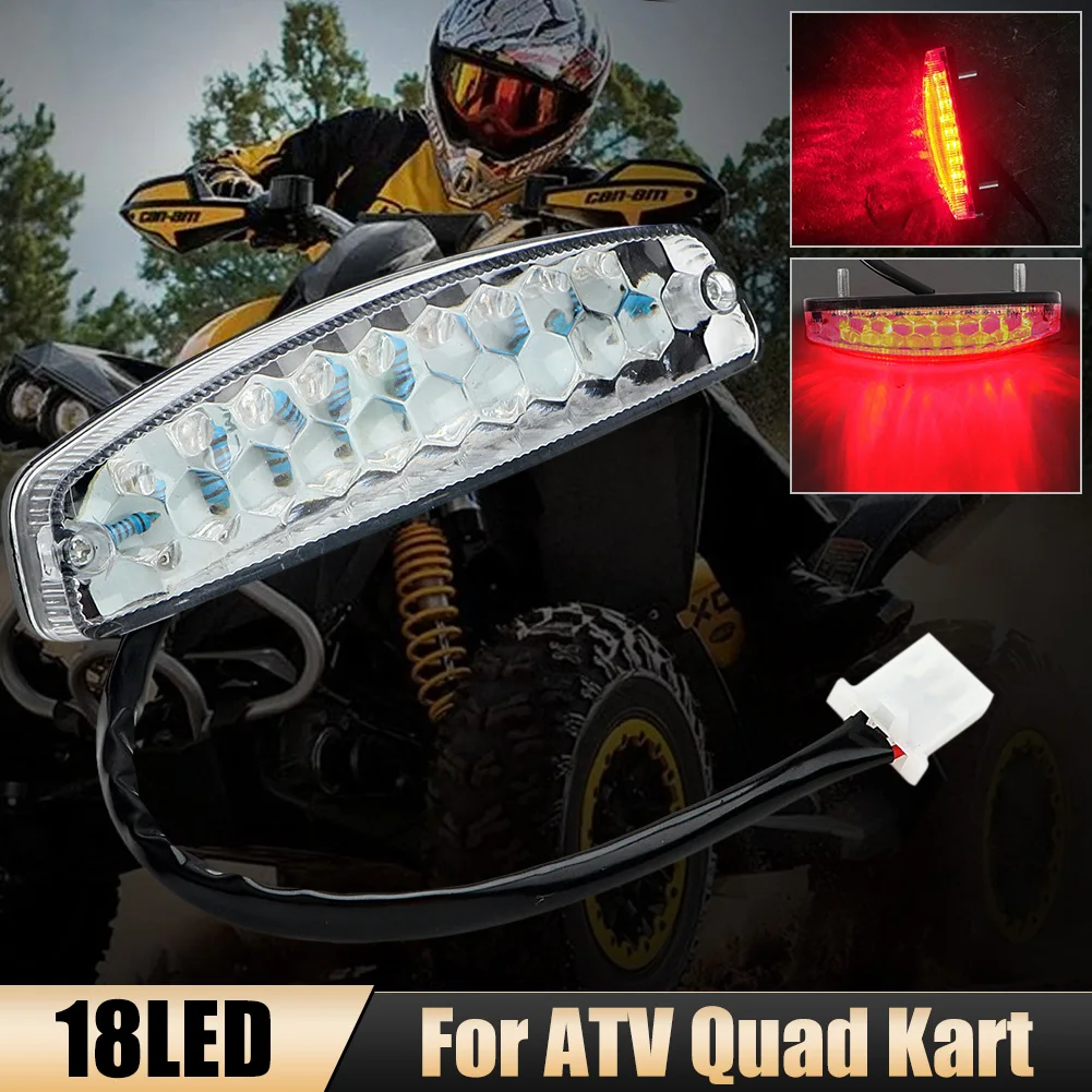 

Универсальные Задние фонари для мотоцикла, задние фонари, 3 провода, 12 В, стоп-сигнал, 18 светодиодов, задний фонарь для номерного знака, красный световой индикатор для мотоцикла, квадроцикла