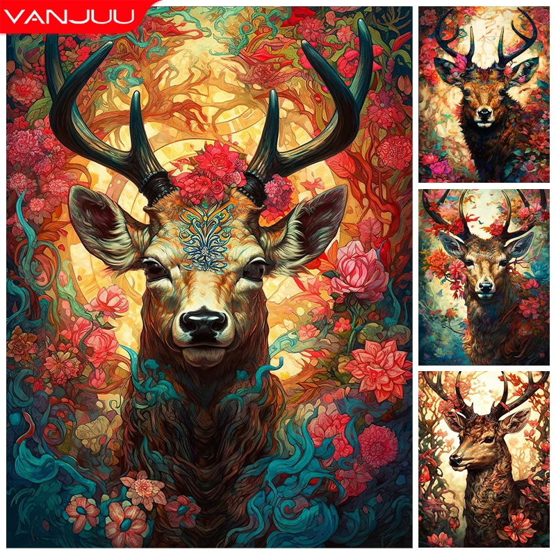 

Elk DIY 5D Diamond Painting Kit Cross Stitch Kit Parrot Embroidery Diamond Full Diamond Mosaic Rhinestone Home Decoration Gift