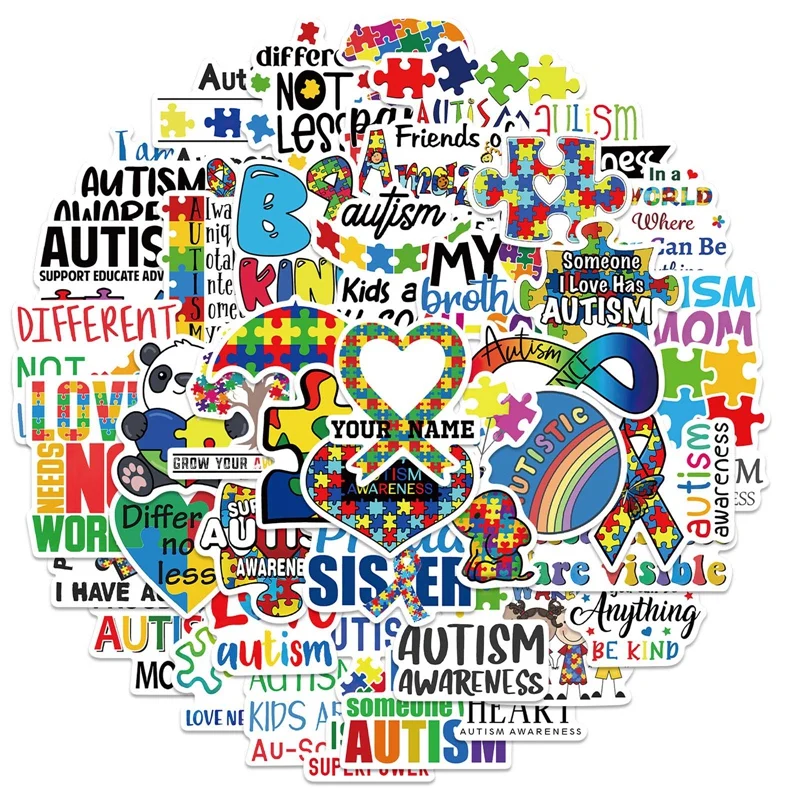 

50pcs Autism Cartoon Cute Graffiti Stickers Aesthetic Phone Laptop Bike Notebook Art Sticker Decals Kid Classic Toy