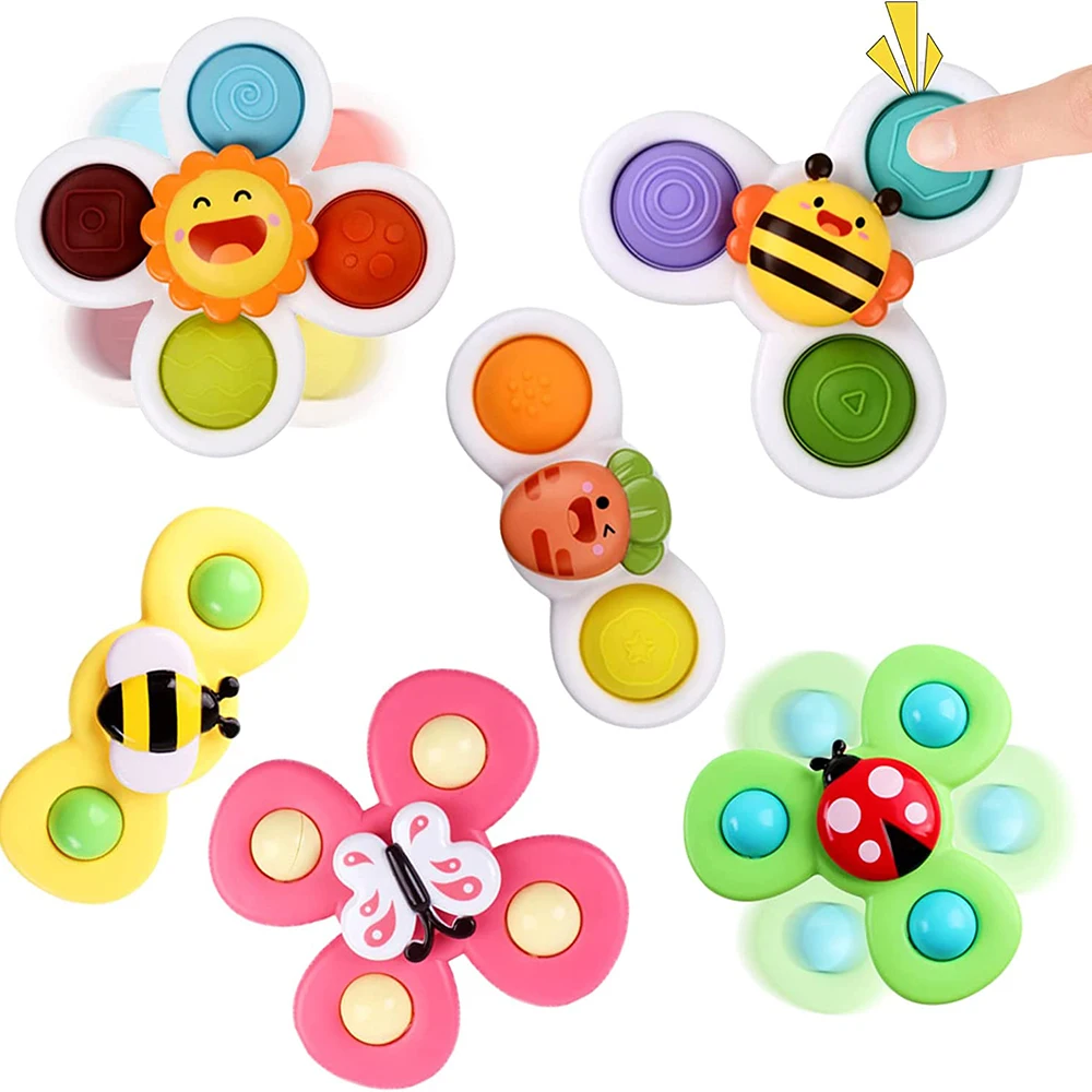 1pcs Cartoon Fidget Spinner Children Toys ABS Colorful Insect Gyro Toy Relief Stress Educational Fingertip Rattle Toys For Baby