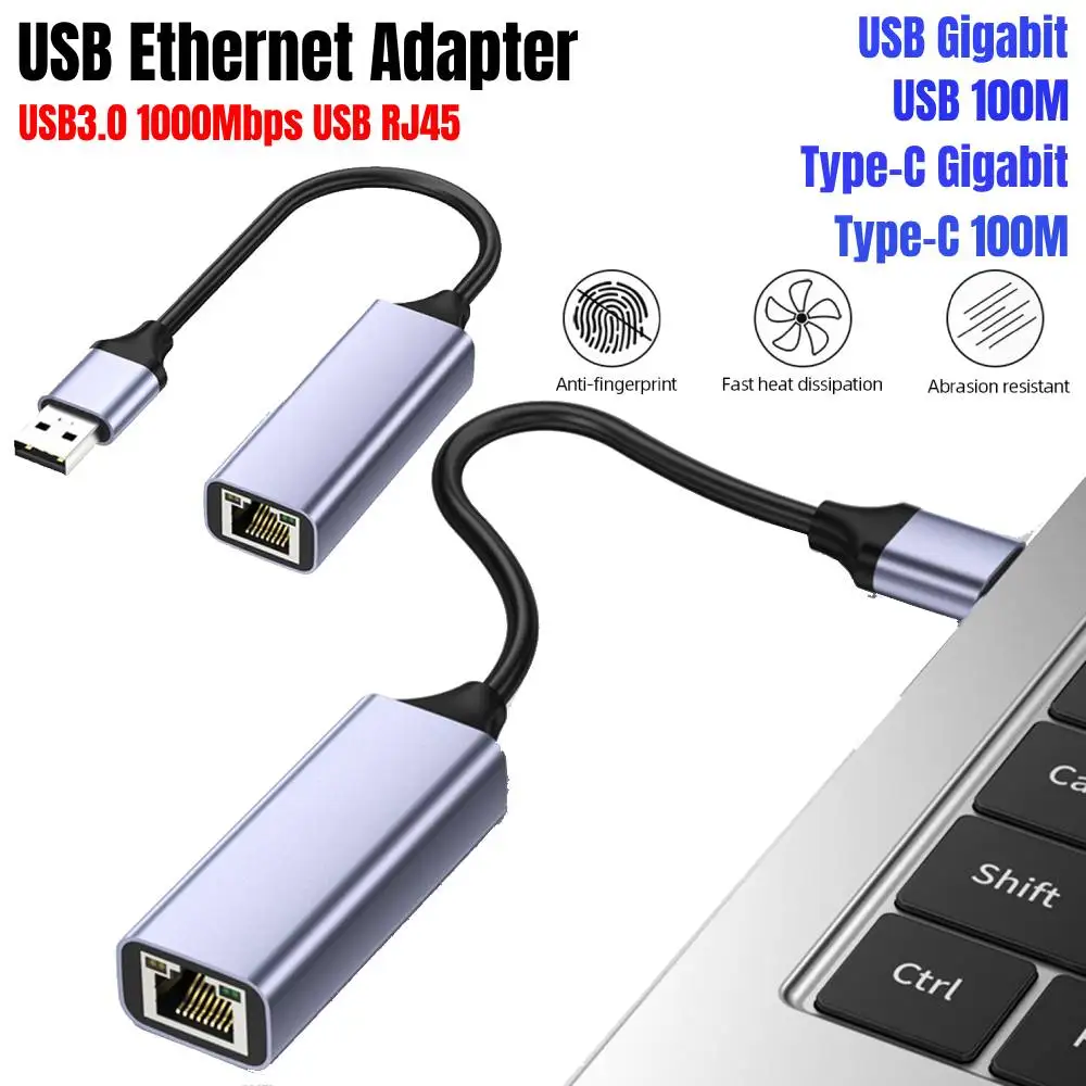 

USB Ethernet Adapter USB3.0 1000Mbps USB RJ45 Network Adapter for Laptop Xiaomi Mi Box Type-C Gigabit 2.5G PC Internet USB Lan
