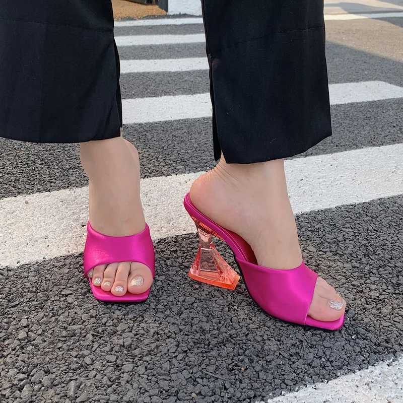 

Мюли женские на квадратном каблуке, сланцы телесного цвета, повседневные туфли на квадратном массивном каблуке, зеленые, оранжевые, лето 2021