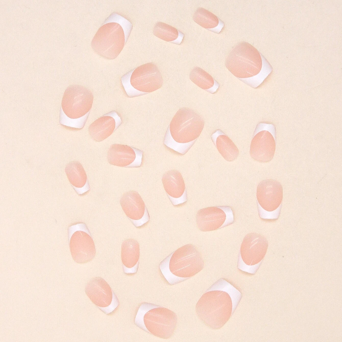 24 шт. белые французские накладные ногти среднего размера съемный и многоразовый