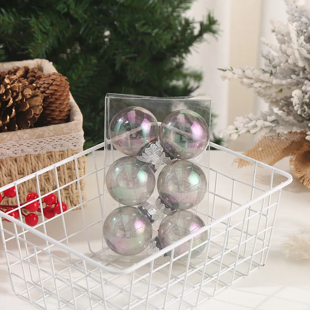 

Рождественские шары пластиковые 6 см 6 шт