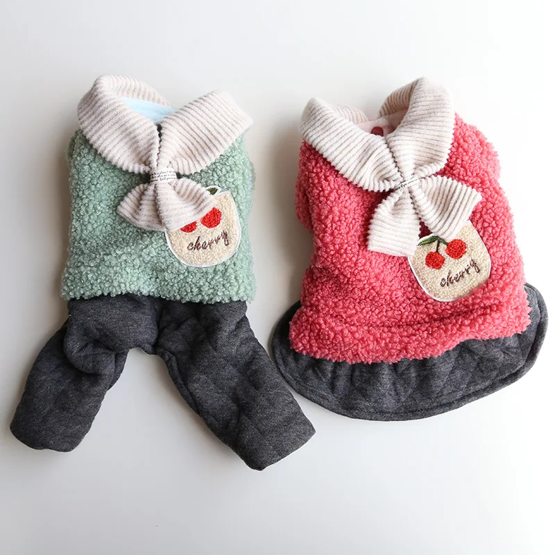 

Winter Medium Small Dog Jumpsuit Cute Princess Dress Sweet Wool Coat Chihuahua Poodle Kitten Puppy Cat Skirt
