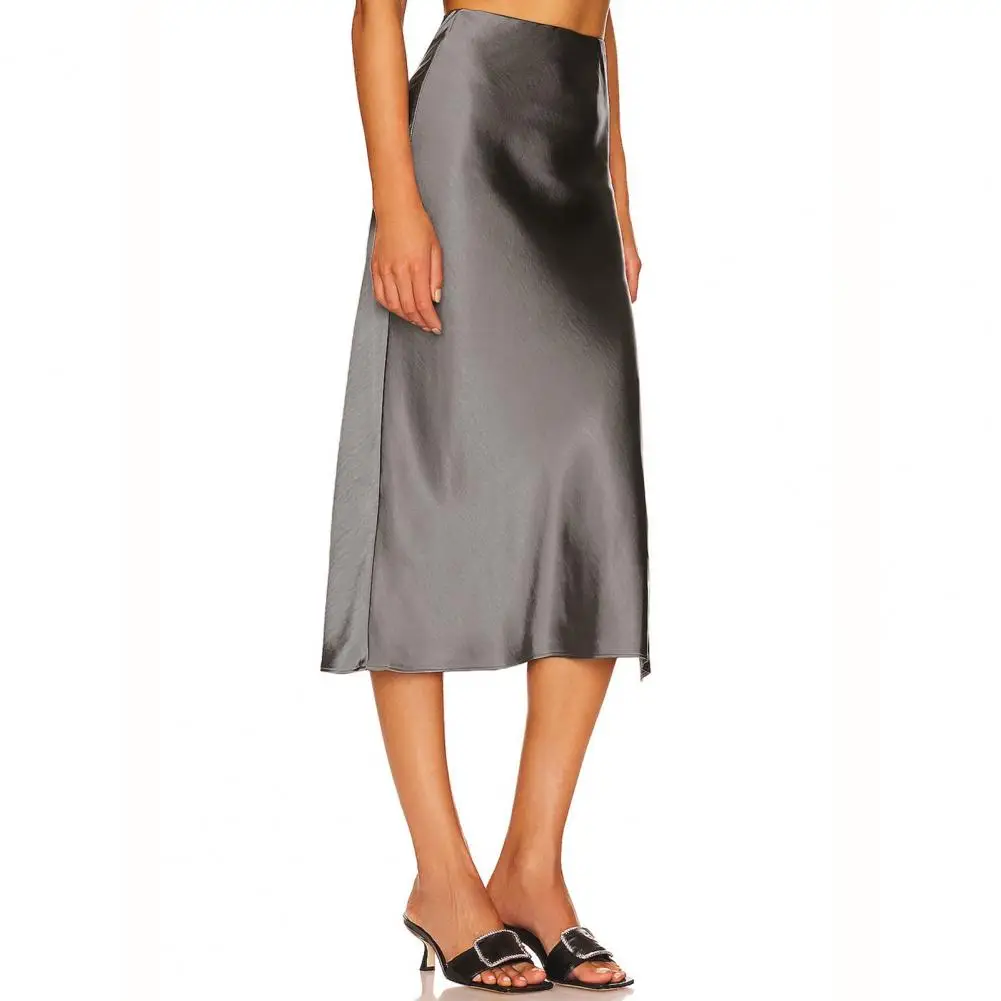 Женская элегантная Юбка-миди с высокой талией трапециевидная юбка Боковым