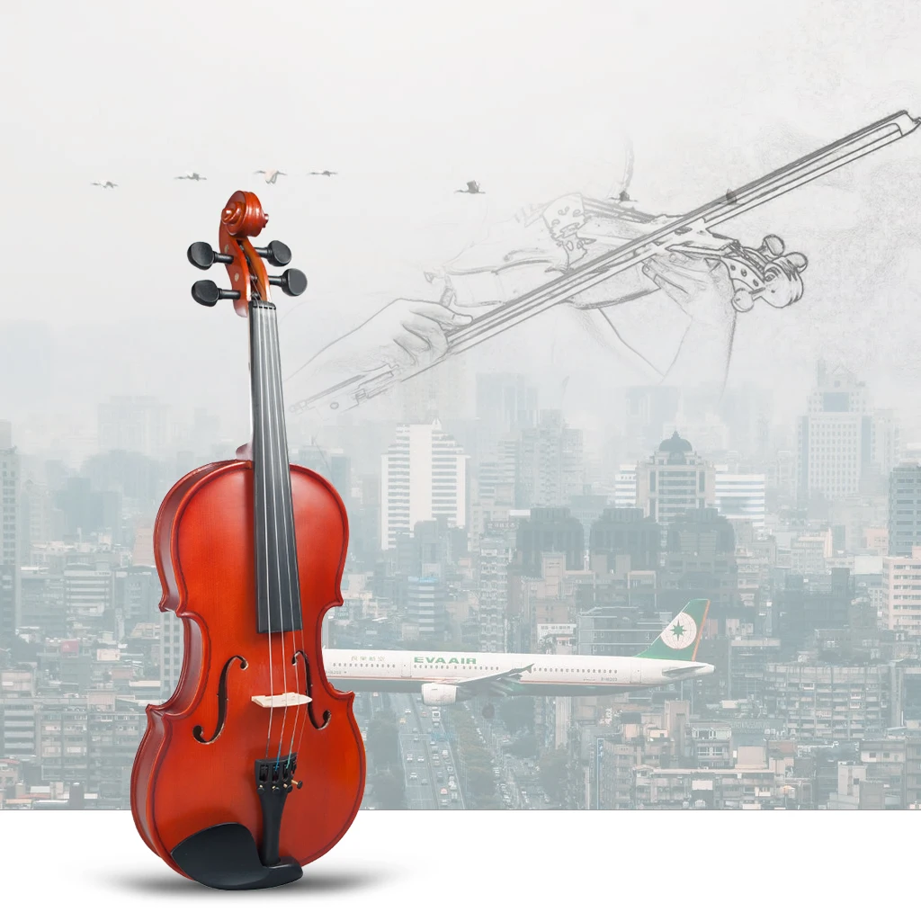 Матовая отделка набор для акустической скрипки 4/4 3/4 1/2 1/4 из липы с луком браза