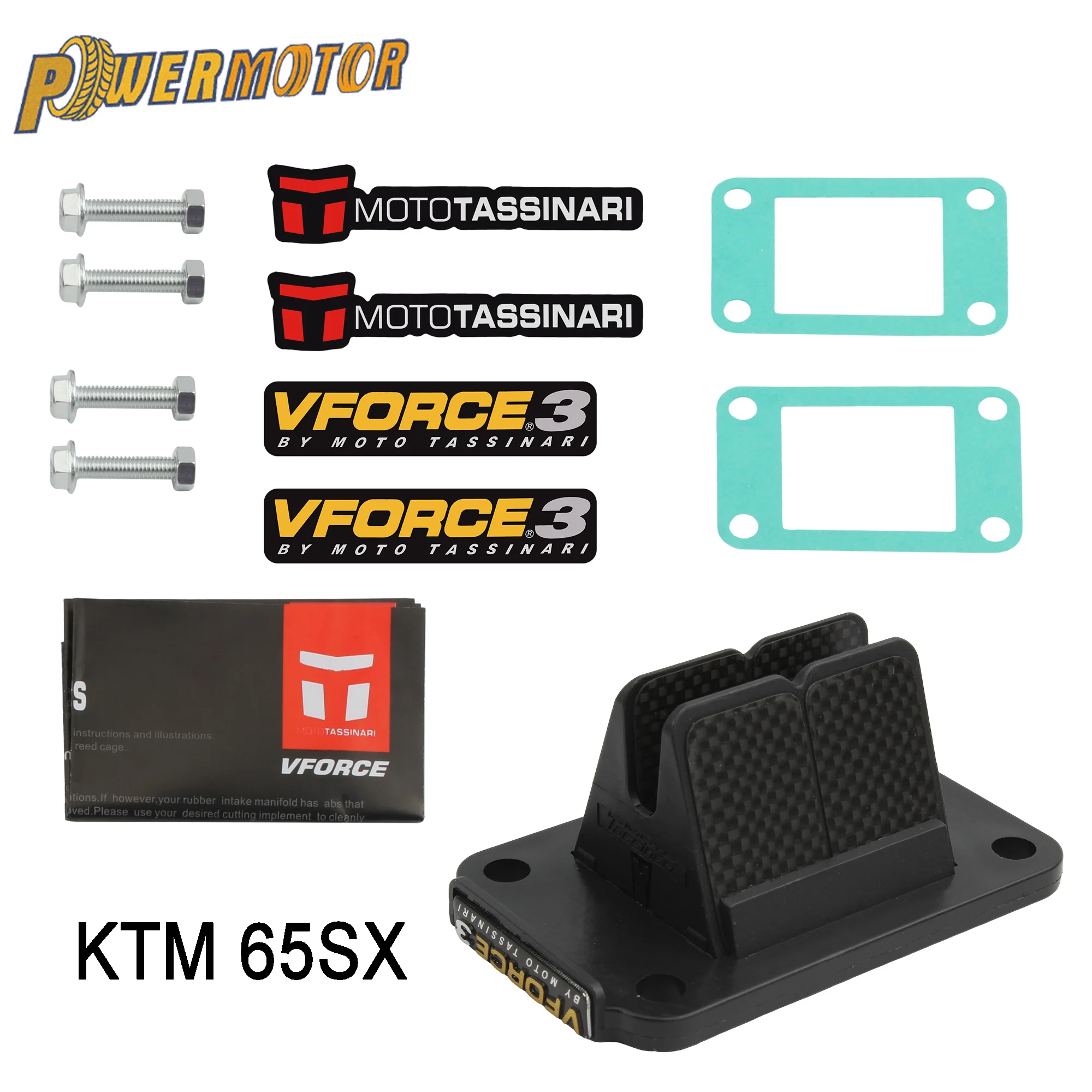 Vforce3 KTM 65 SX 2008 Yıl Motosiklet Reed Vana V351B Motokros Tuning Parçaları Motosiklet Karbon Fiber Emme