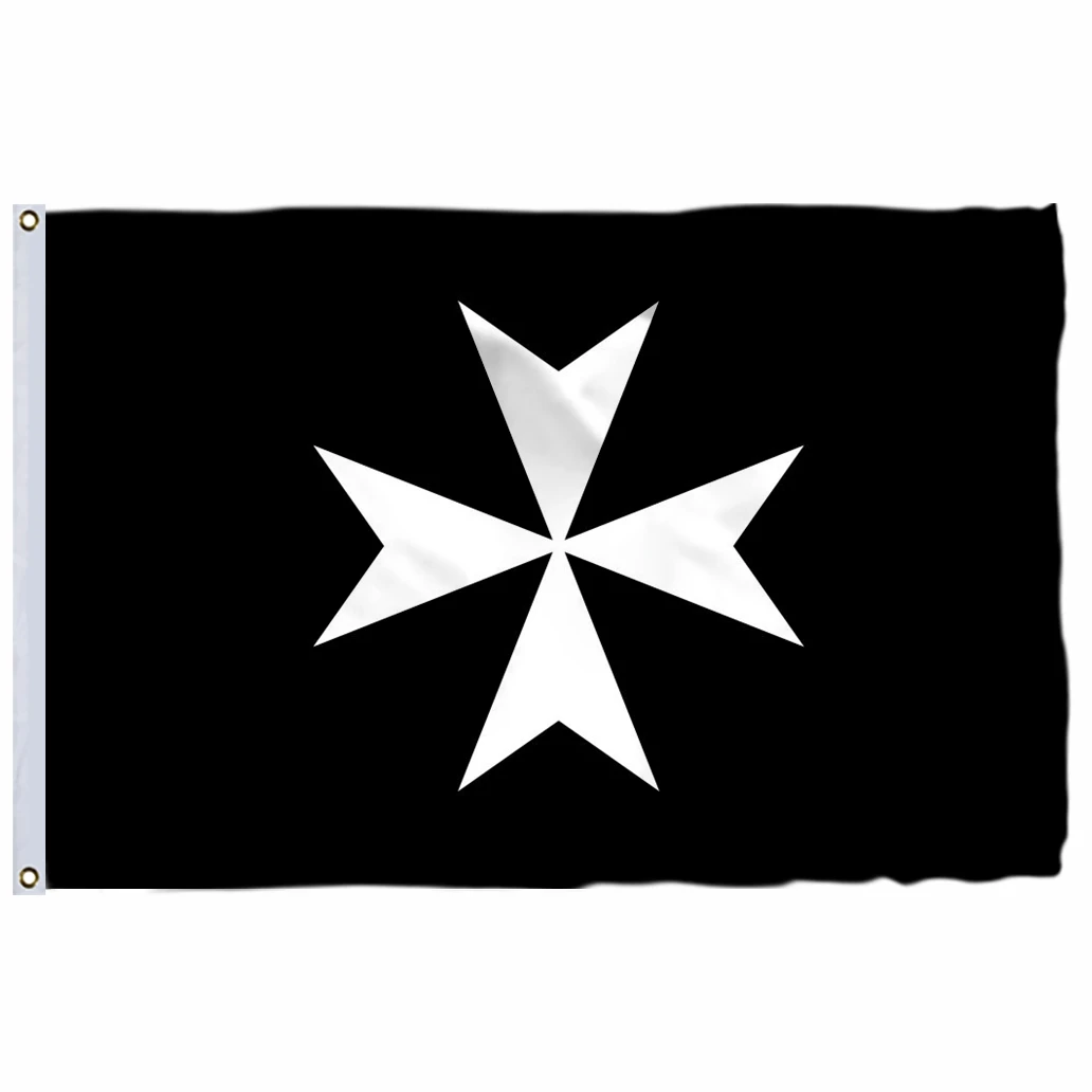 Malta Hospitaller Knights Battle Flag 90 x 150 cm 100D Polyester Big Rhodes Flags and Banners For Home Decoration |