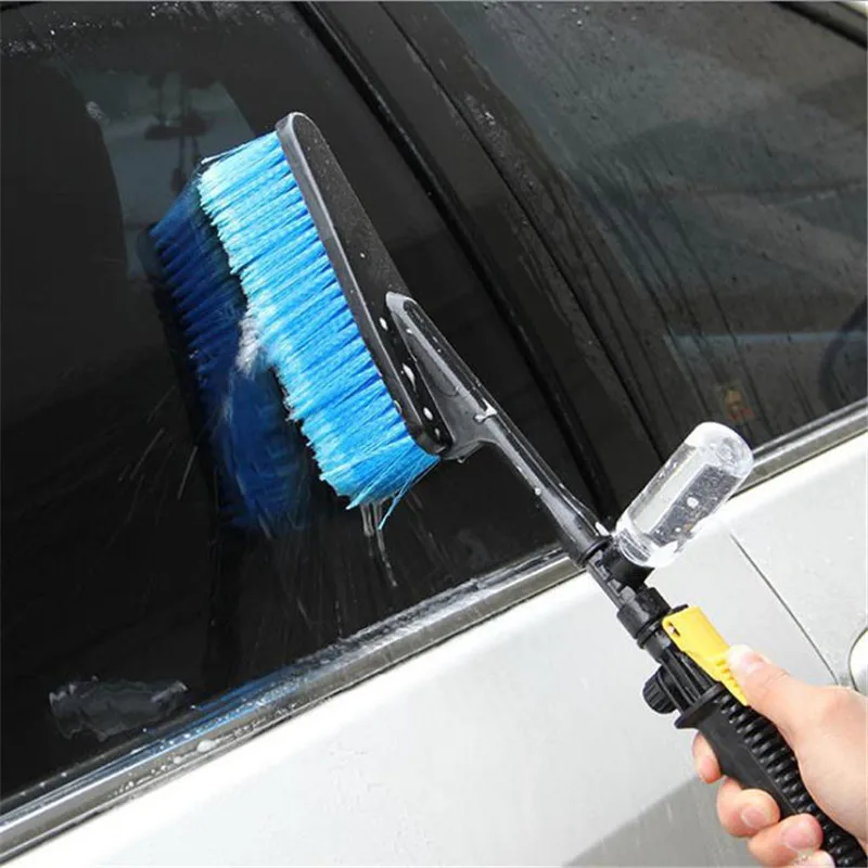 

Телескопическая мягкая щетка для мытья автомобиля с длинной ручкой, водный спрей, инструмент для очистки шин, тела, окон