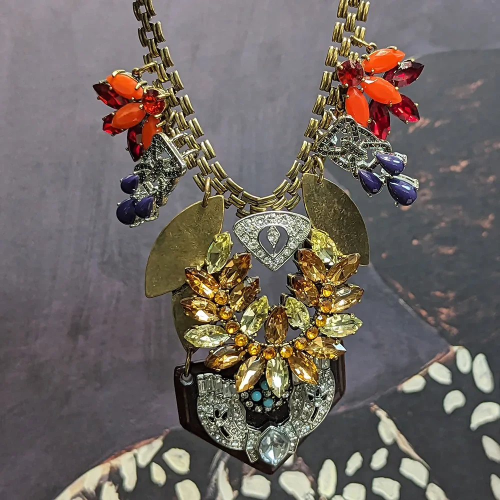 Винтажное украшенное ожерелье ручной работы уникальный большой кулон Ауры