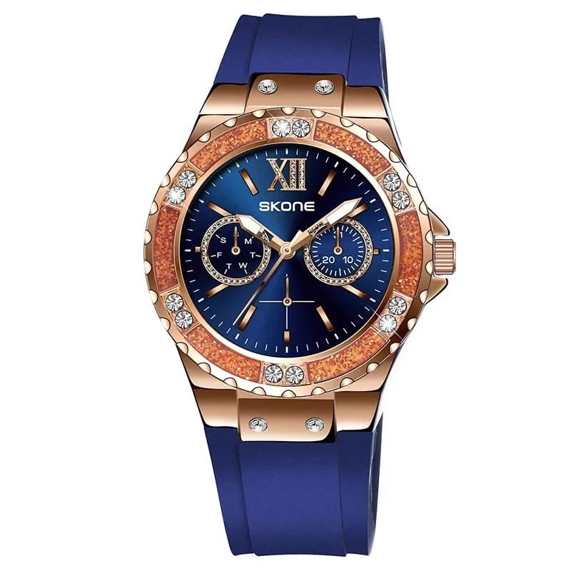 Часы женские Женева модные часы роскошные кварцевые наручные со стразами и белым