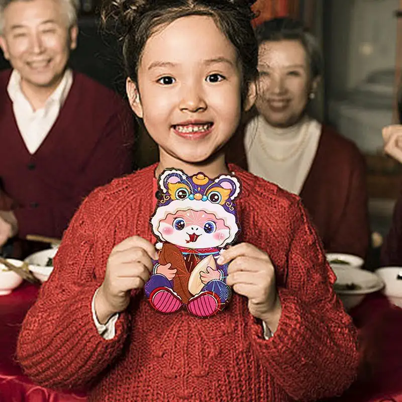 Красные конверты с китайским мультяшным рисунком для денег на удачу красный