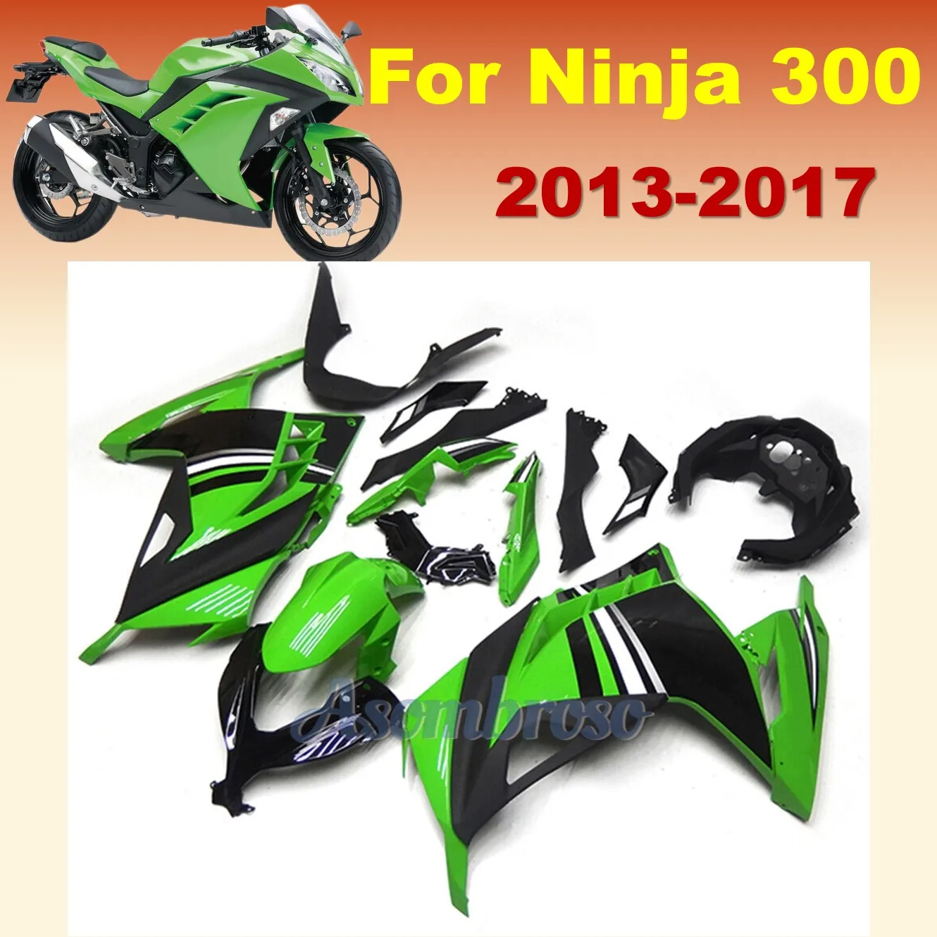 Комплект обтекателей в классическом стиле для ниндзя 300 2013 2014 2015 2016 2017 Ninja300