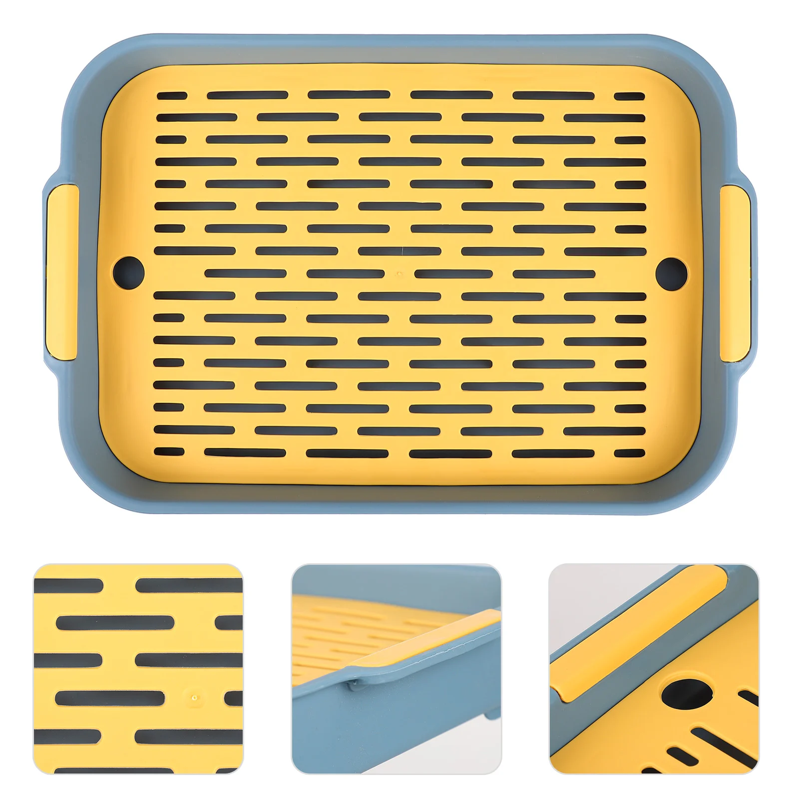 

Tray Drain Dish Kitchen Board Water Rack Dryingcup Draining Holder Mat Tea Utility Capacity Storage Drainer Fruits Vegetables