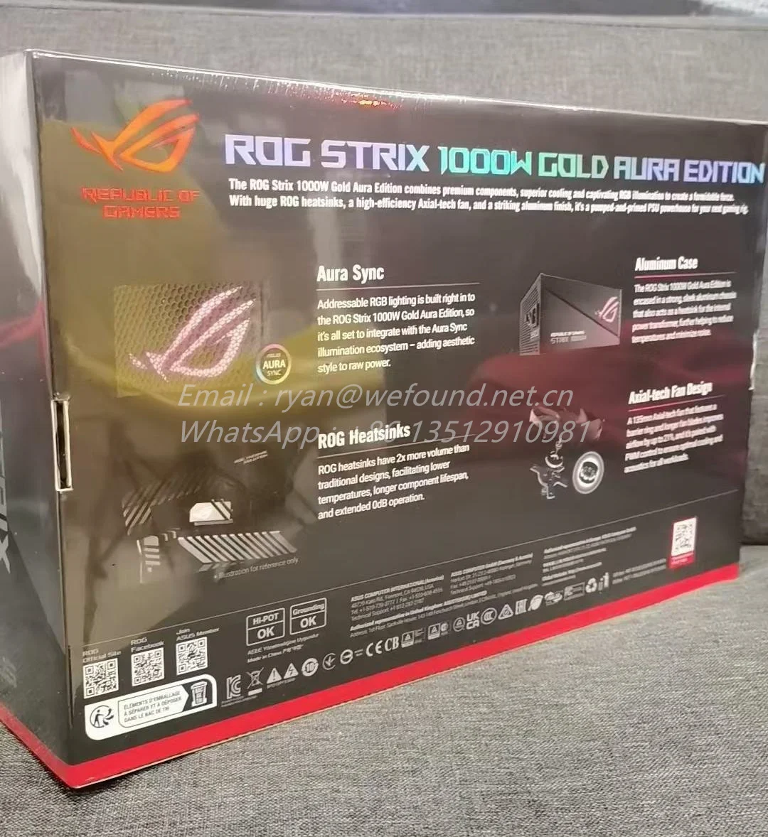 Блок питания для ПК ROG STRIX 1000G AURA GAMING 1000W gold medal