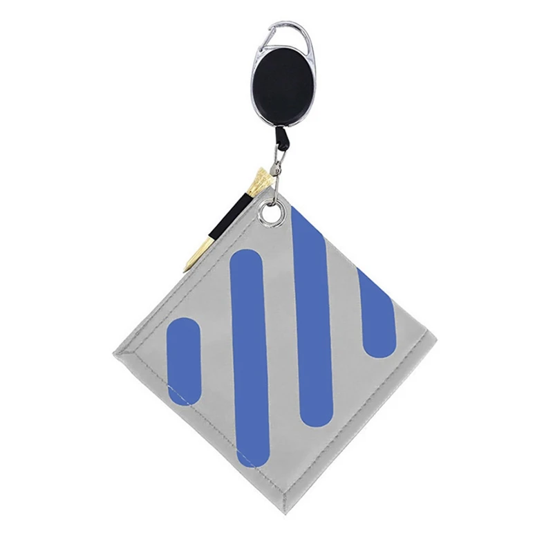 

Golf Ball Cleaning Bag with Hanging Buckle Portable Double-Sided Golf Club Wiping Towel for Golfer Practice