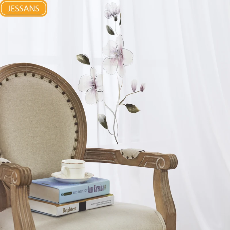 Новые китасветильник шные фланелевые затемняющие шторы ручной росписи с цветами