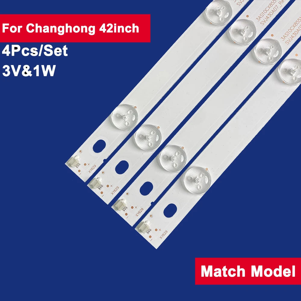 4Pcs 855mm For Changhong 42inch LED Backlight TV Strip 10leds 3V&1W LED43D7200 LED43U60 43D7200 LU43V809A GD43D2000 LED43C6500