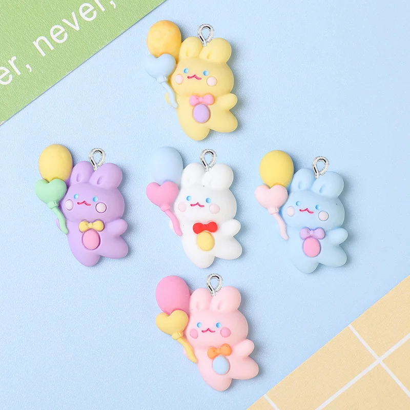 

10 шт./лот Kawaii мультяшный шар Кролик Подвески из смолы для изготовления ювелирных изделий Аксессуары «сделай сам» подвески серьги ожерелье у...