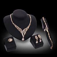le valentines day gift chunky european gold filled pendant design africa jewelry set necklace bracelet ring earrings 4pcs
