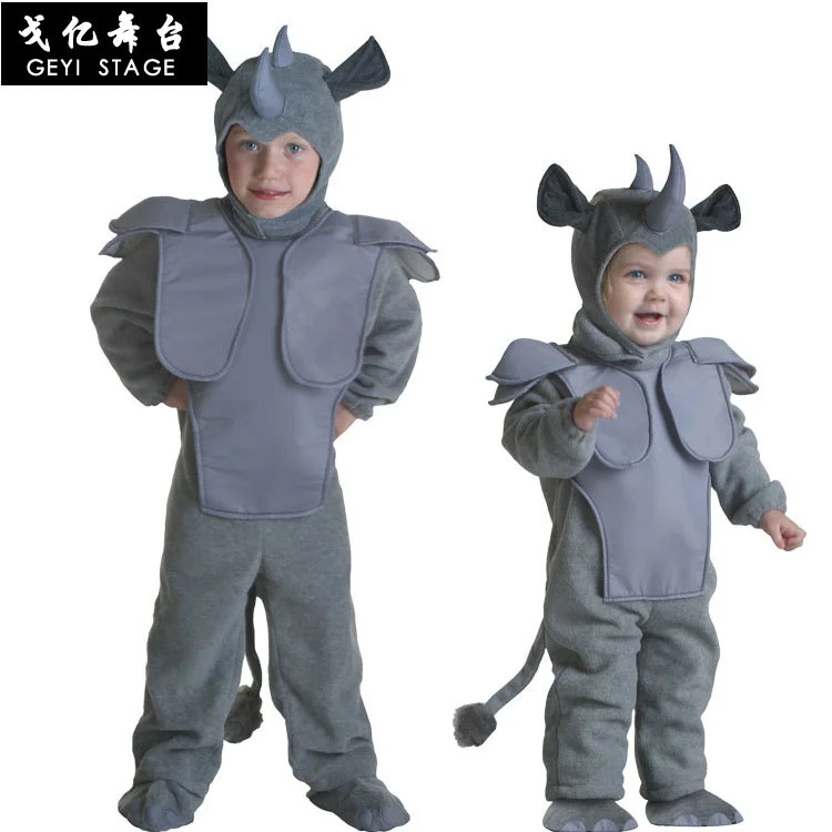 

Children's animal costumes, rhino costumes, exported to Europe and America, single cute cartoon rhino costumes