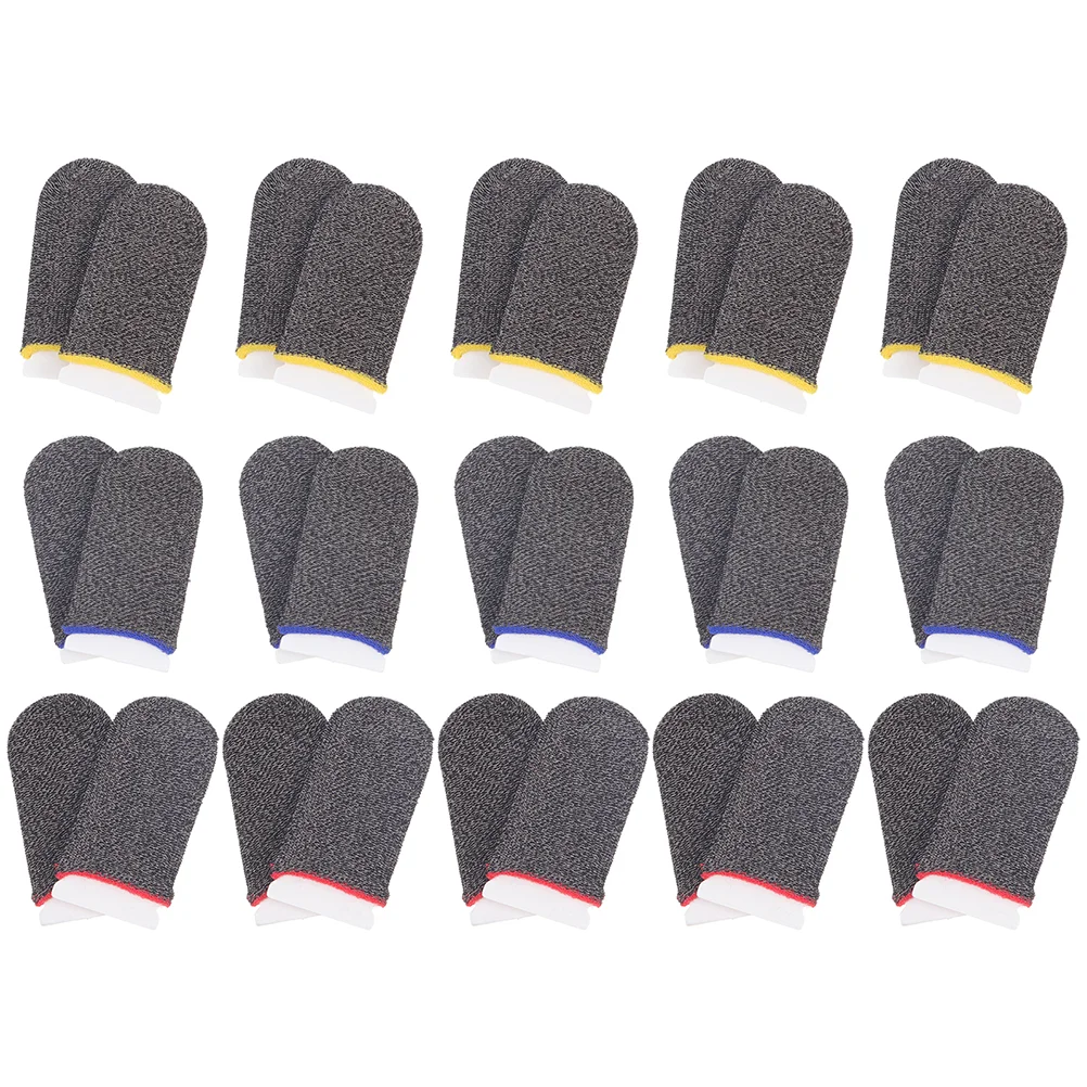 

30Pcs Anti-slip Finger Sleeve Sweat-resistant Finger Stall for Game Tablet